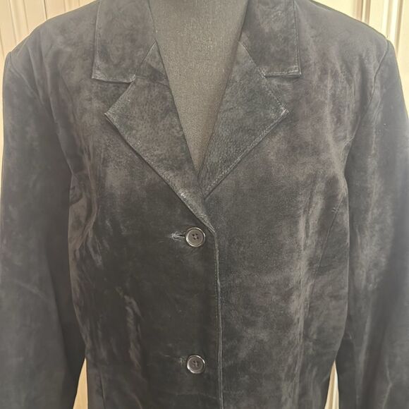 Dialogue Black Suede Blazer Jacket - Picture 2 of 5